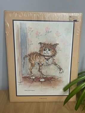 Vintage Gary Patterson 'Humiliation' Cat Art Print 11.25” x 14.25” Sealed